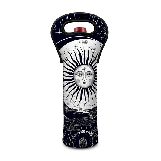 Vintage Celestial Sun Print Single Neoprene Wine Tote