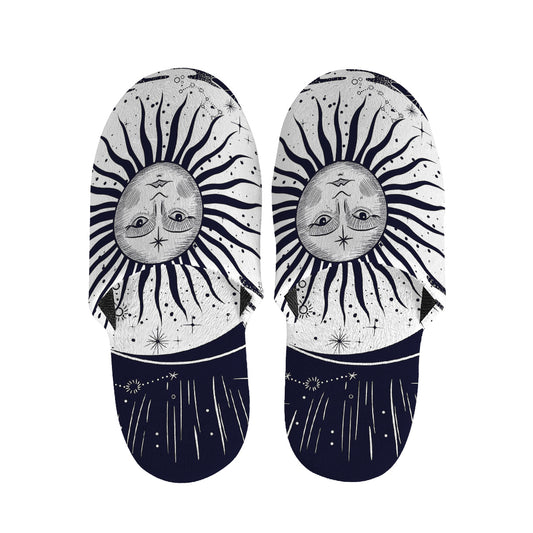 Vintage Celestial Sun Print Slippers