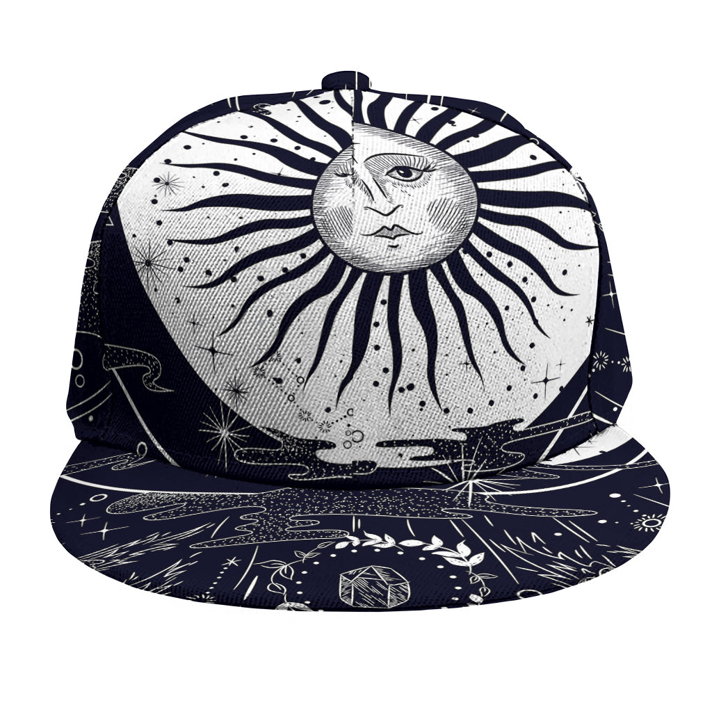 Vintage Celestial Sun Print Snapback Cap
