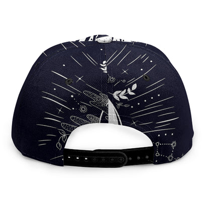 Vintage Celestial Sun Print Snapback Cap