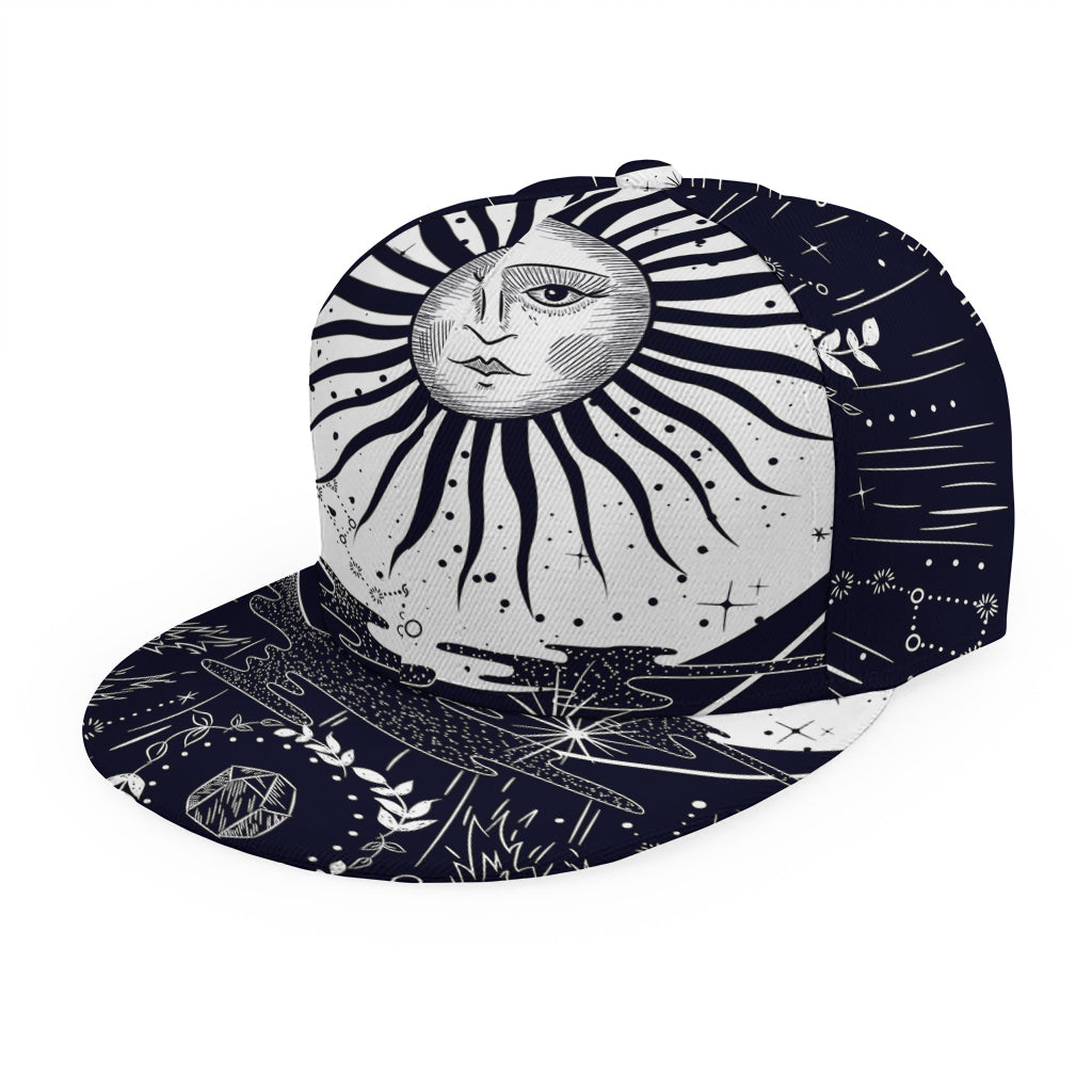 Vintage Celestial Sun Print Snapback Cap