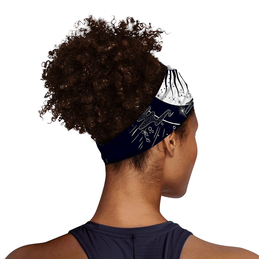 Vintage Celestial Sun Print Sports Headband