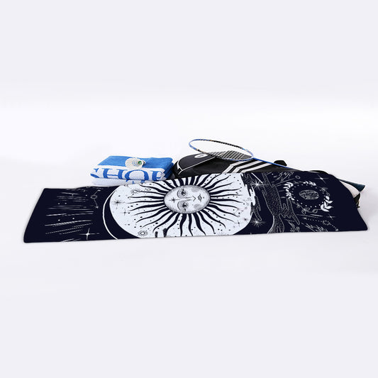 Vintage Celestial Sun Print Sports Towel