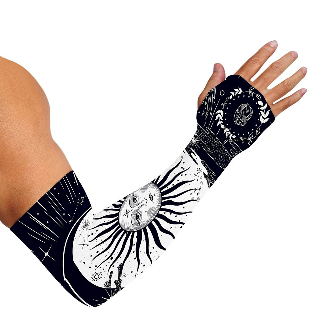 Vintage Celestial Sun Print Sun Protection Arm Sleeves