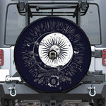 Vintage Celestial Sun Print Tire Cover With Camera Hole