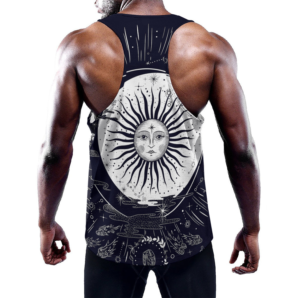 Vintage Celestial Sun Print Training Tank Top