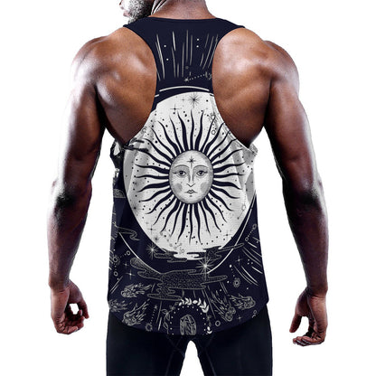 Vintage Celestial Sun Print Training Tank Top