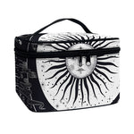 Vintage Celestial Sun Print Travel Makeup Bag
