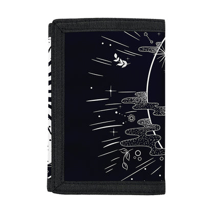 Vintage Celestial Sun Print Trifold Wallet