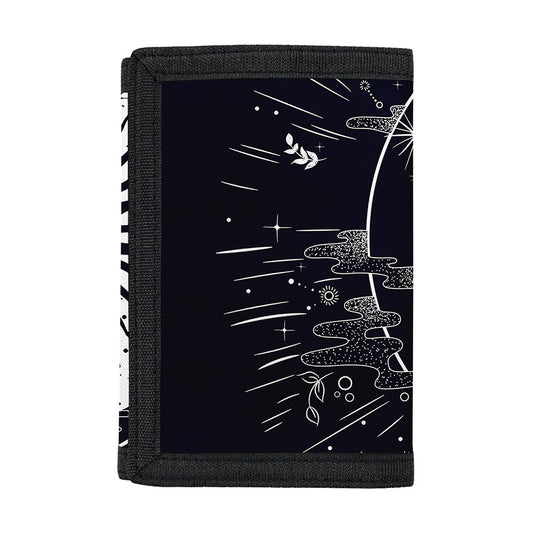 Vintage Celestial Sun Print Trifold Wallet