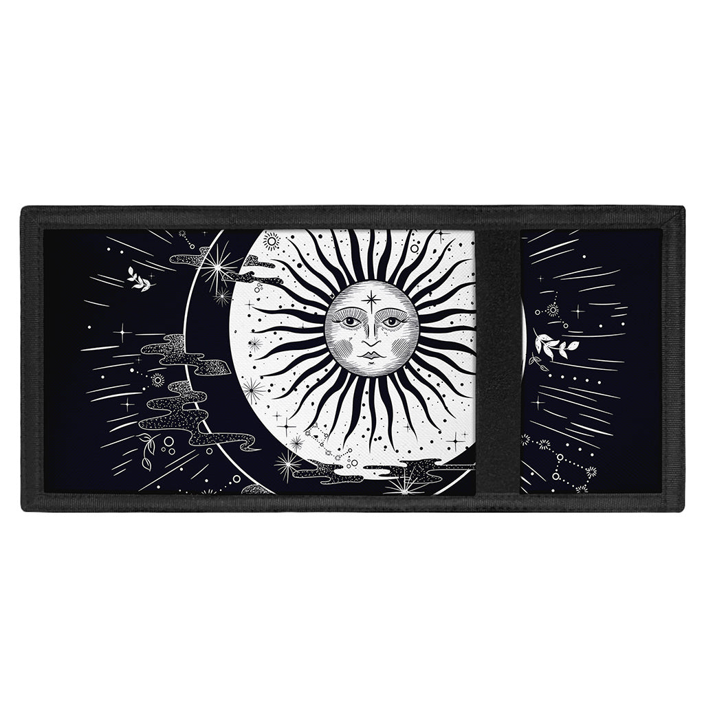Vintage Celestial Sun Print Trifold Wallet