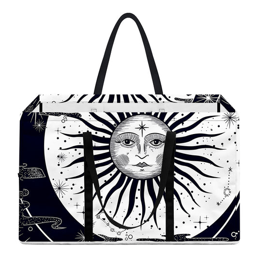 Vintage Celestial Sun Print Utility Tote Bag