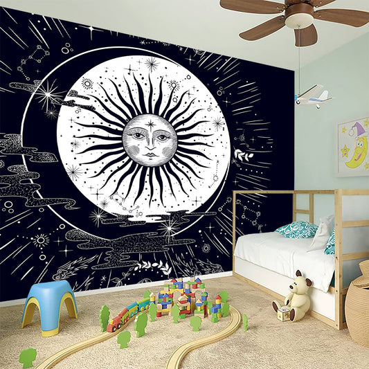 Vintage Celestial Sun Print Wall Sticker