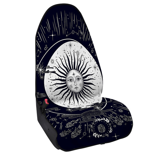 Vintage Celestial Sun Print Waterproof Car Seat Cover