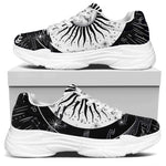 Vintage Celestial Sun Print White Chunky Shoes