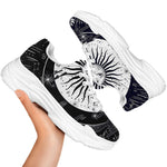 Vintage Celestial Sun Print White Chunky Shoes