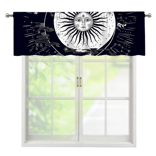 Vintage Celestial Sun Print Window Valance
