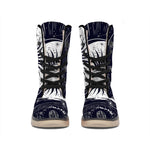 Vintage Celestial Sun Print Winter Boots