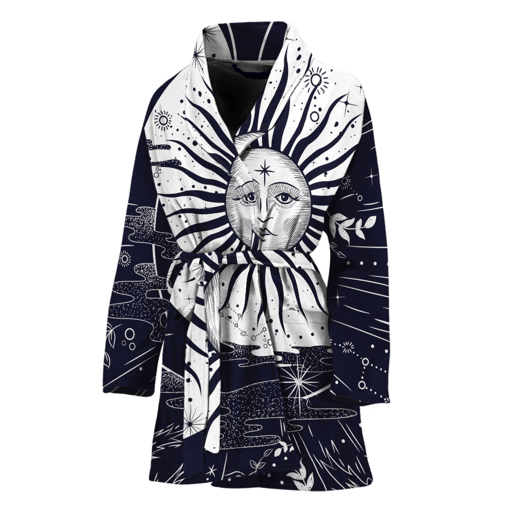 Vintage Celestial Sun Print Women's Bathrobe