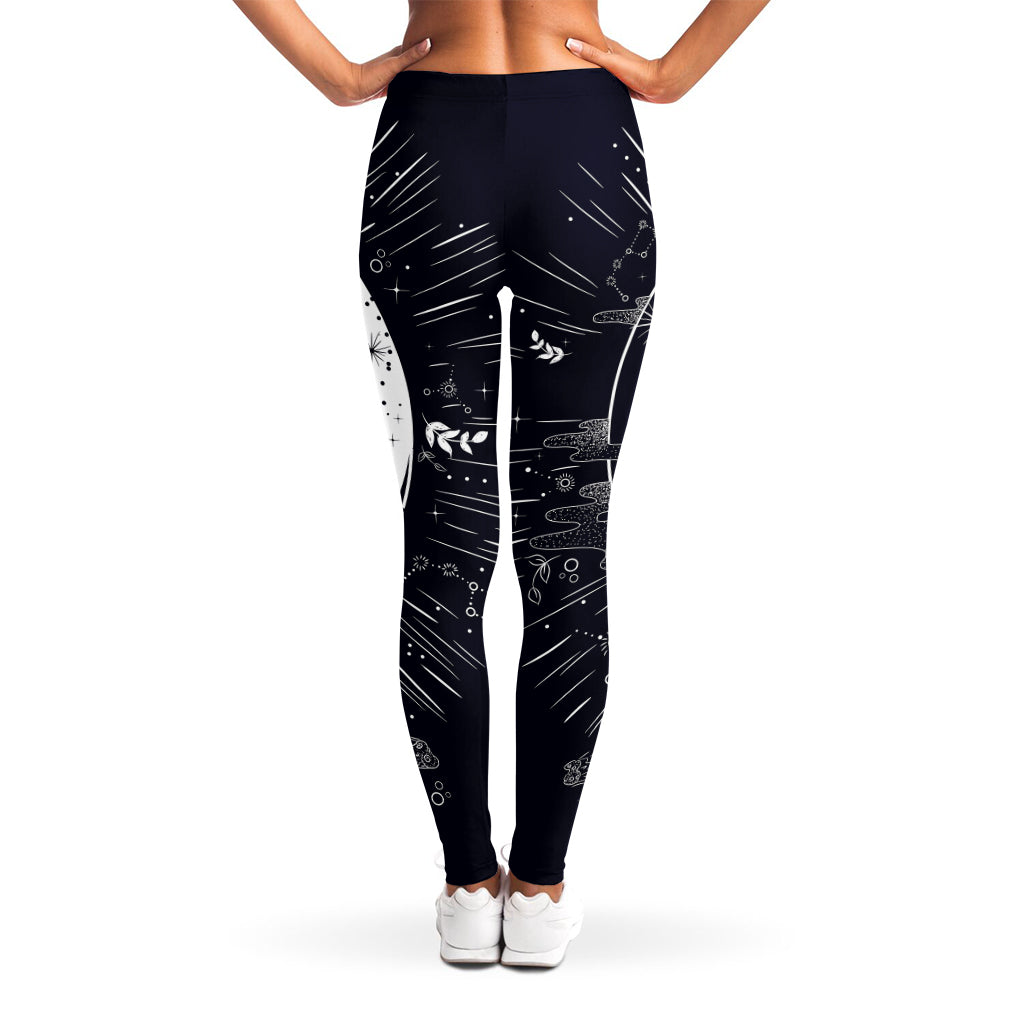 Vintage Celestial Sun Print Women's Leggings
