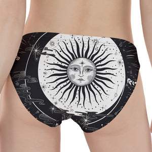 Vintage Celestial Sun Print Women's Panties