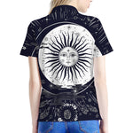 Vintage Celestial Sun Print Women's Polo Shirt