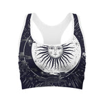 Vintage Celestial Sun Print Women's Sports Bra