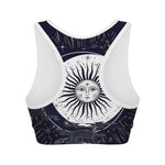 Vintage Celestial Sun Print Women's Sports Bra