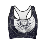 Vintage Celestial Sun Print Women's Sports Bra