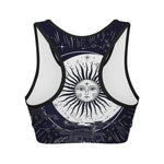 Vintage Celestial Sun Print Women's Sports Bra