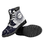 Vintage Celestial Sun Print Work Boots