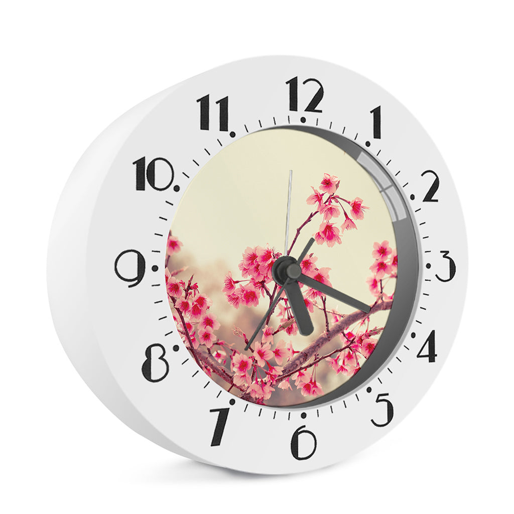 Vintage Cherry Blossom Print Alarm Clock
