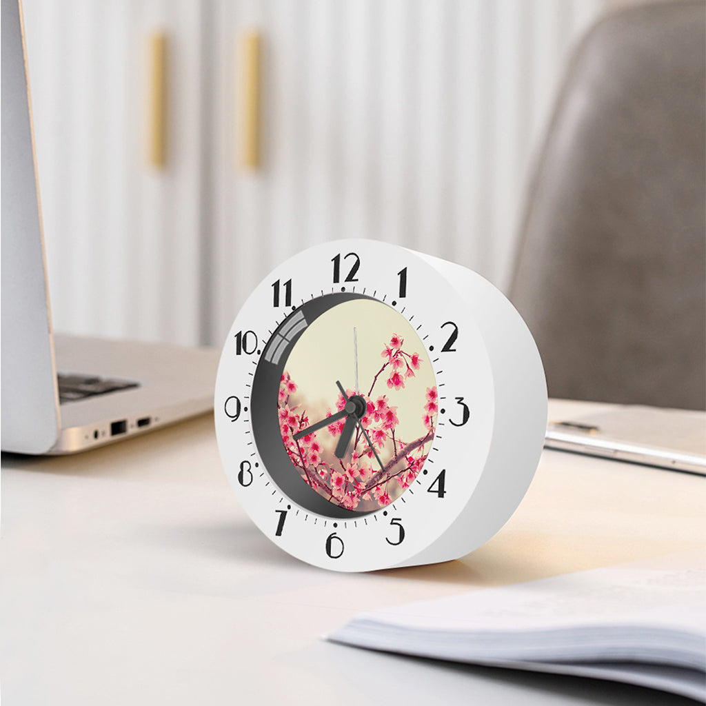 Vintage Cherry Blossom Print Alarm Clock