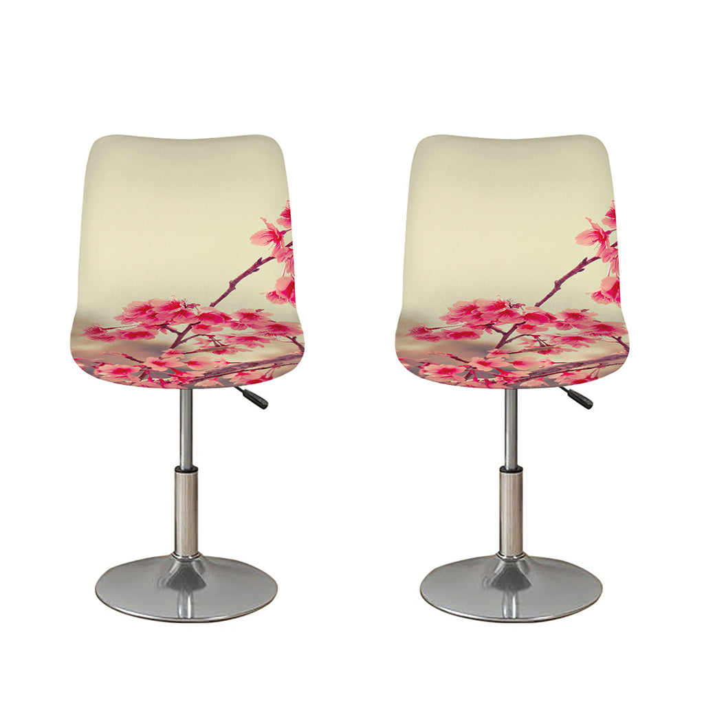 Vintage Cherry Blossom Print Bar Stool Covers