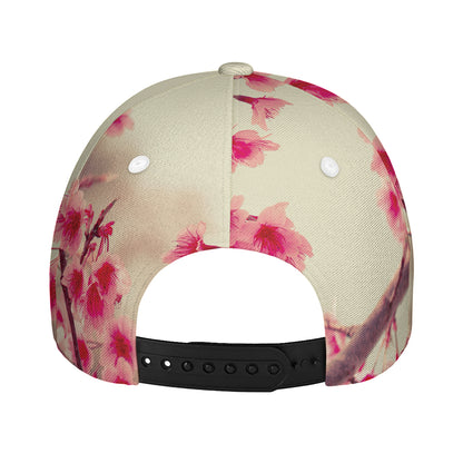 Vintage Cherry Blossom Print Baseball Cap
