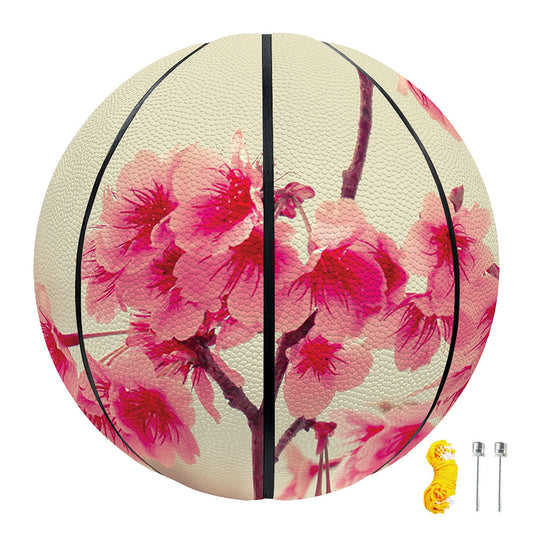 Vintage Cherry Blossom Print Basketball