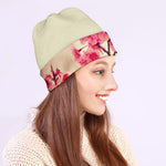 Vintage Cherry Blossom Print Beanie