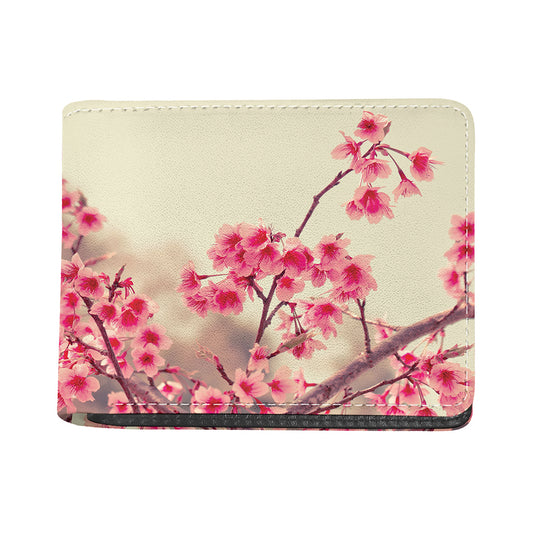 Vintage Cherry Blossom Print Bifold Wallet