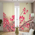 Vintage Cherry Blossom Print Dimout Pencil Pleat Curtains