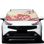 Vintage Cherry Blossom Print Car Windshield Snow Cover