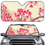Vintage Cherry Blossom Print Car Windshield Sun Shade