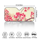 Vintage Cherry Blossom Print Car Windshield Sun Shade