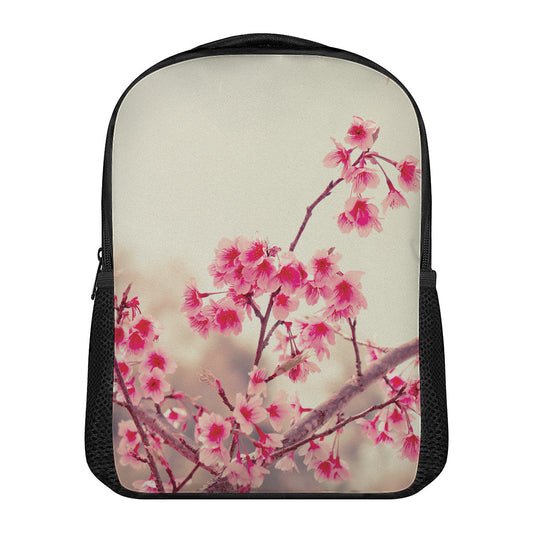 Vintage Cherry Blossom Print Casual Backpack
