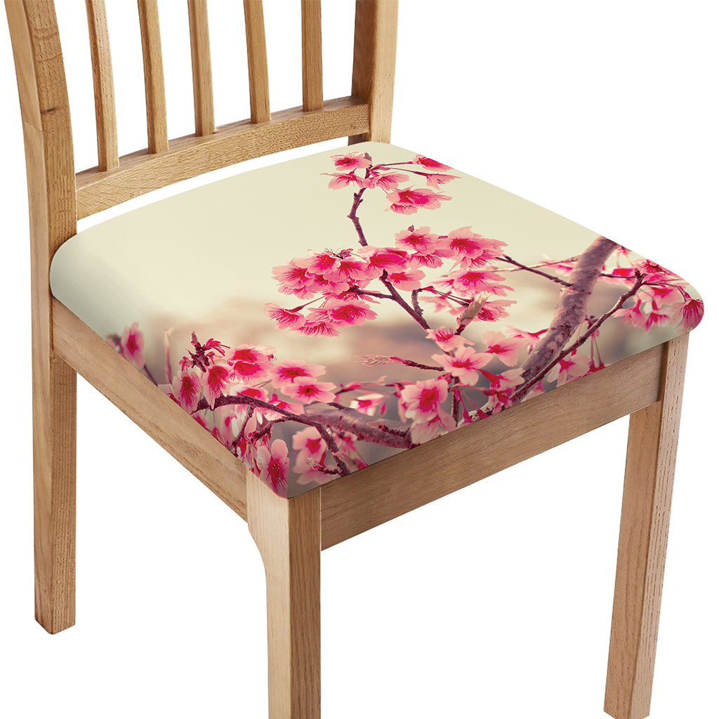 Vintage Cherry Blossom Print Chair Cushion Cover