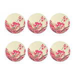 Vintage Cherry Blossom Print Coaster Set