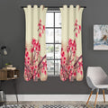 Vintage Cherry Blossom Print Grommet Curtain Panels