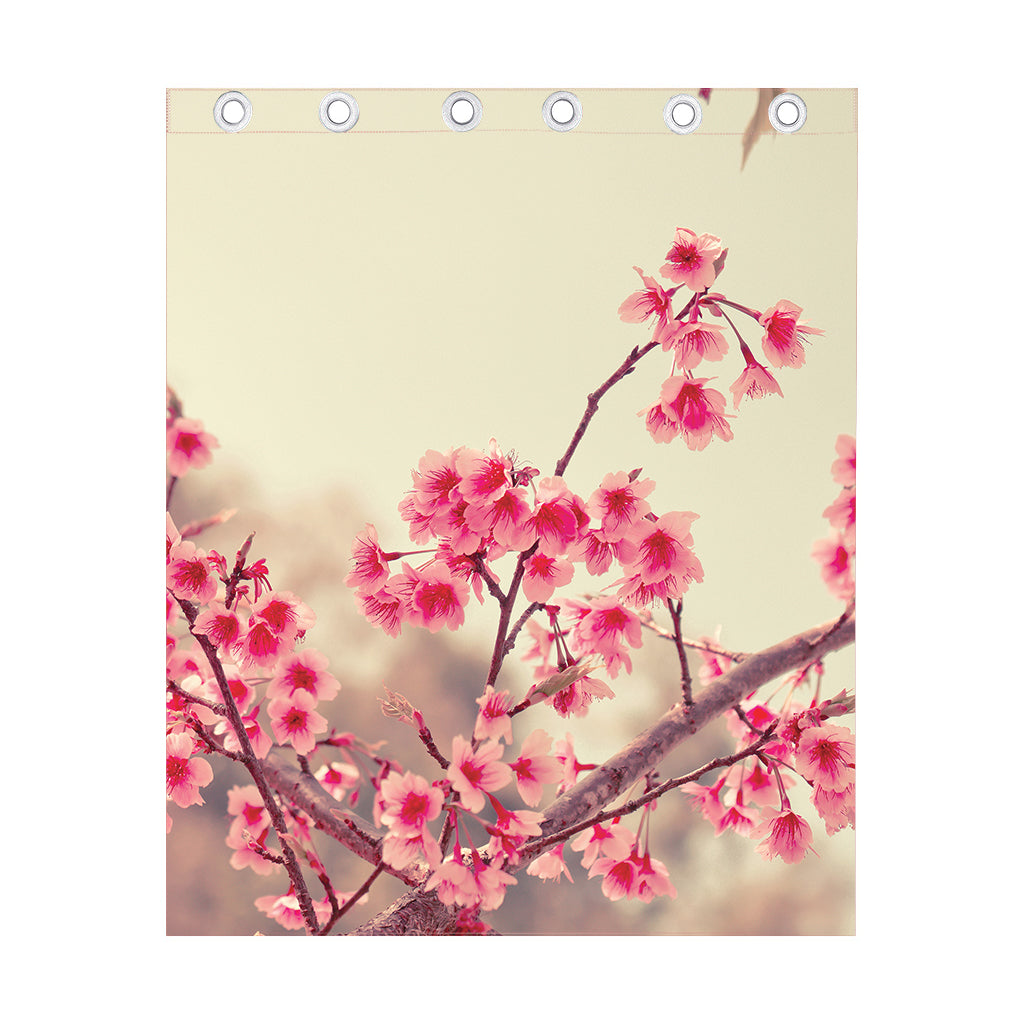 Vintage Cherry Blossom Print Curtain