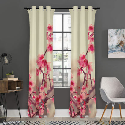 Vintage Cherry Blossom Print Curtain