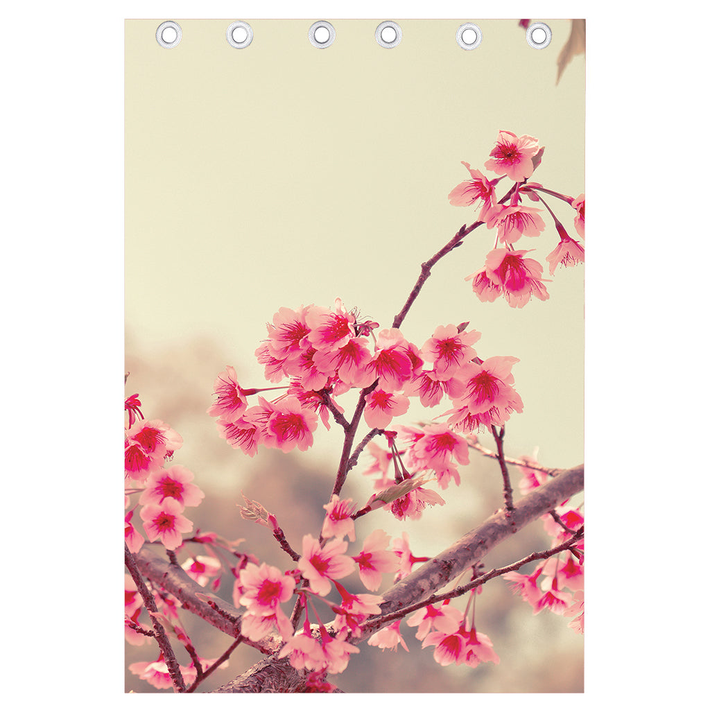 Vintage Cherry Blossom Print Curtain