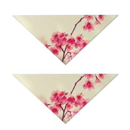 Vintage Cherry Blossom Print Dog Bandana